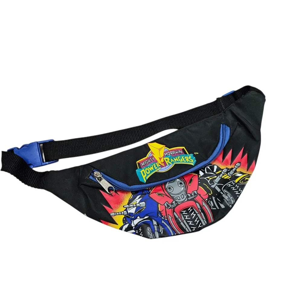 Mighty Morphin‎ Power Rangers Fanny Pack 90s Vintage Kids Black Cartoon